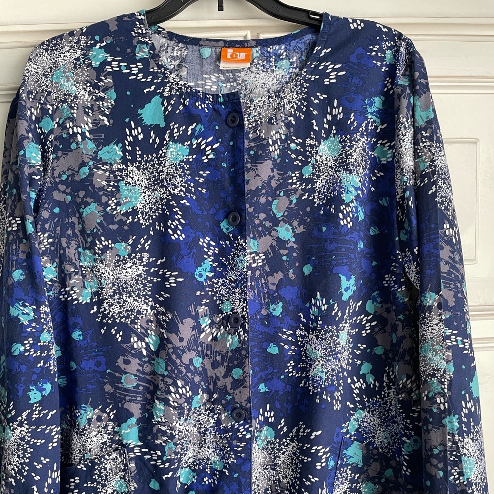 Colorful scub jacket button front